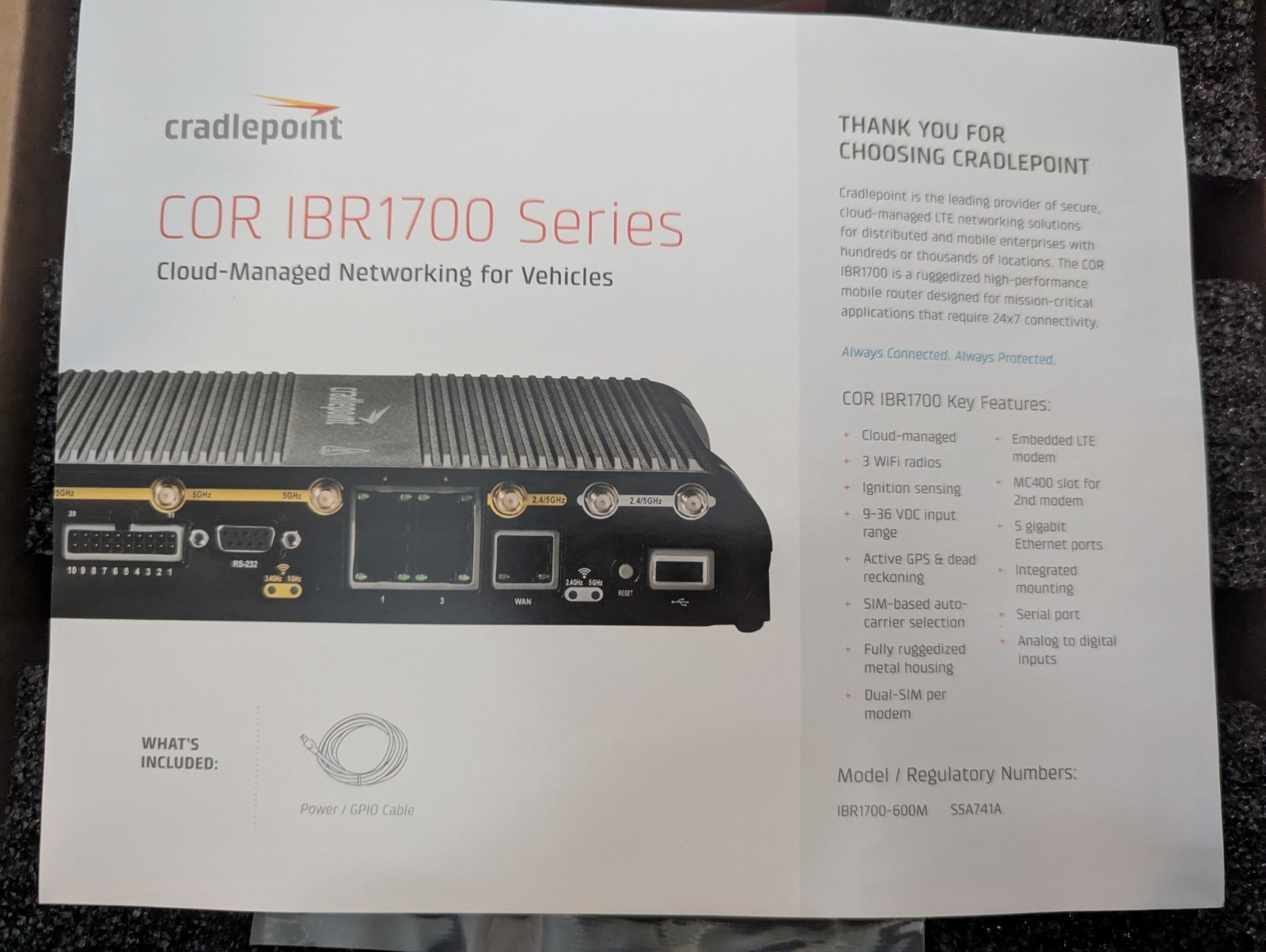 Ibr1700 Router Cradlepoint IBR1700-600M 6-Ports Router - Black for sale online | eBay