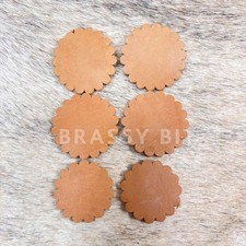 6 pc Leather Saddle Rosettes