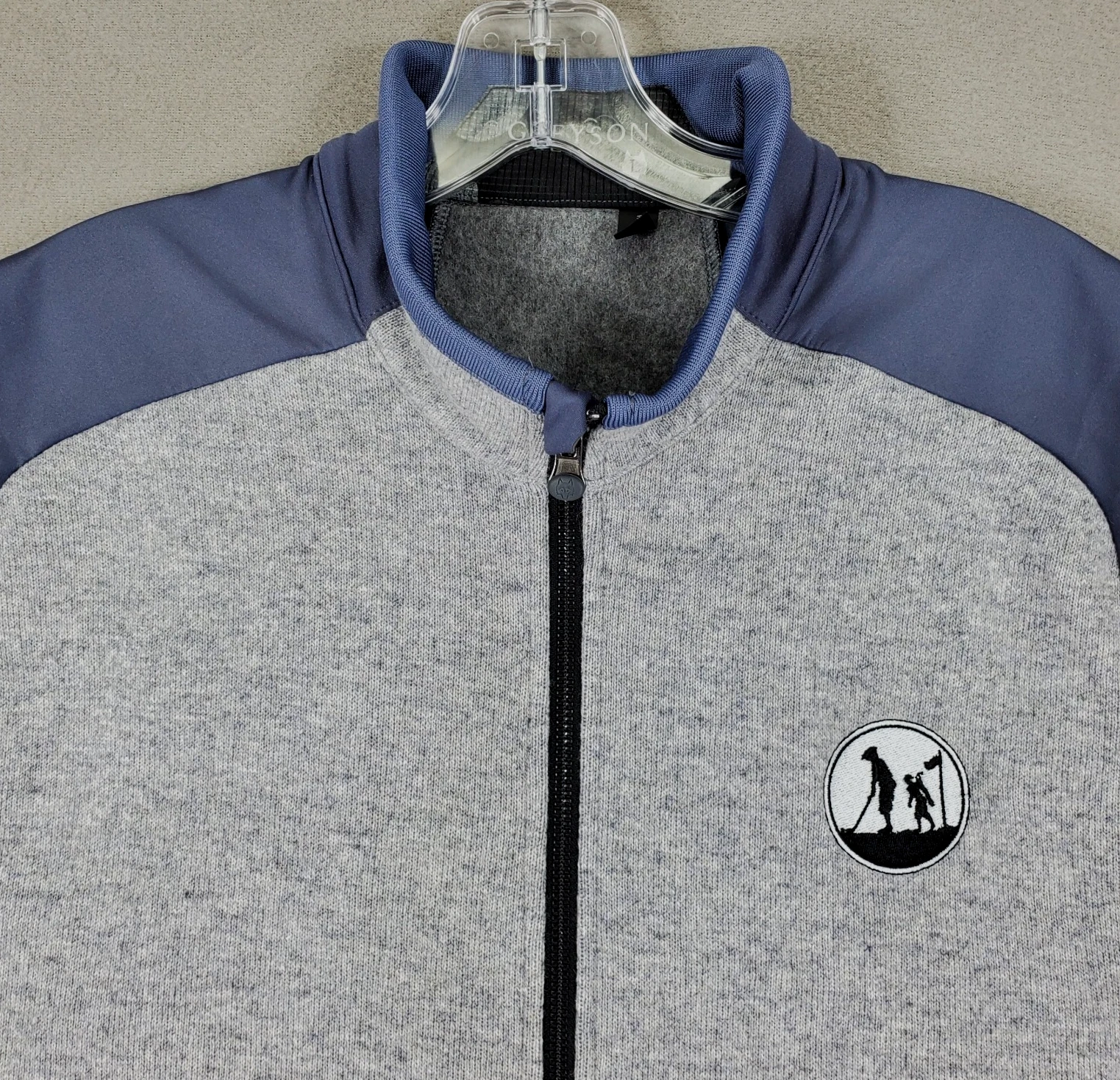 Greyson Vest Men's Large Golf Full Zip Sequoia Wool Blend Stretch Hybrid Logo
