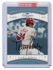 2001 Donruss Classics Legend Tony Perez Auto #196- Sealed by Panini- Reds HOFer