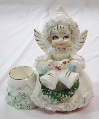 Christmas Spaghetti Angel Candle Holder Japan by Artmark Mid Century 1950s
