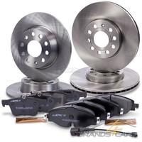 Atec Bremsscheiben + BelÄGe Vorne + Hinten FÜR Audi A3 Q2 Seat Leon VW Golf 7