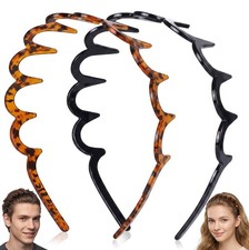 2026 Zig Zag Headbands for Women, 2PCS Non Slip Zigzag Comb Headband with Teeth