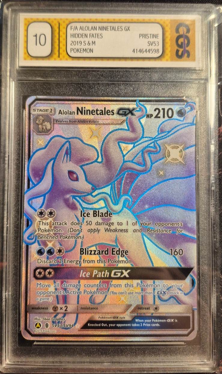 Pokemon Alolan Ninetales GX SV53/SV94 CGS 10 Grade