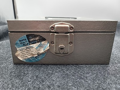 Vintage Lock Box USA Porta-Check-File Metal Box With Keys silver