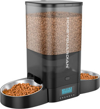 5L Automatic Cat Feeder for Two Cats, Cat Food Dispenser with Stainless Steel Bo