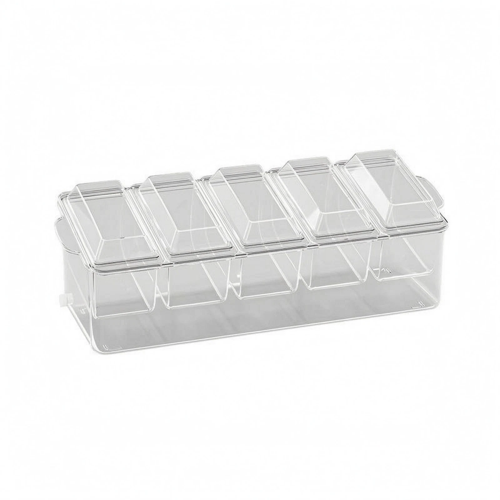 5 Compartment Food Container Outdoor Carry Rectangular Food Storage Container