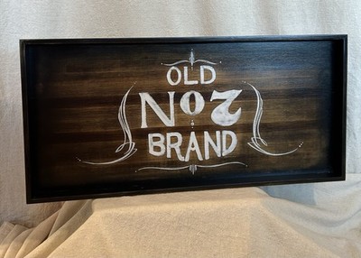 Hand Painted Old No. 7 Distillery Sign with Pinstriping detail