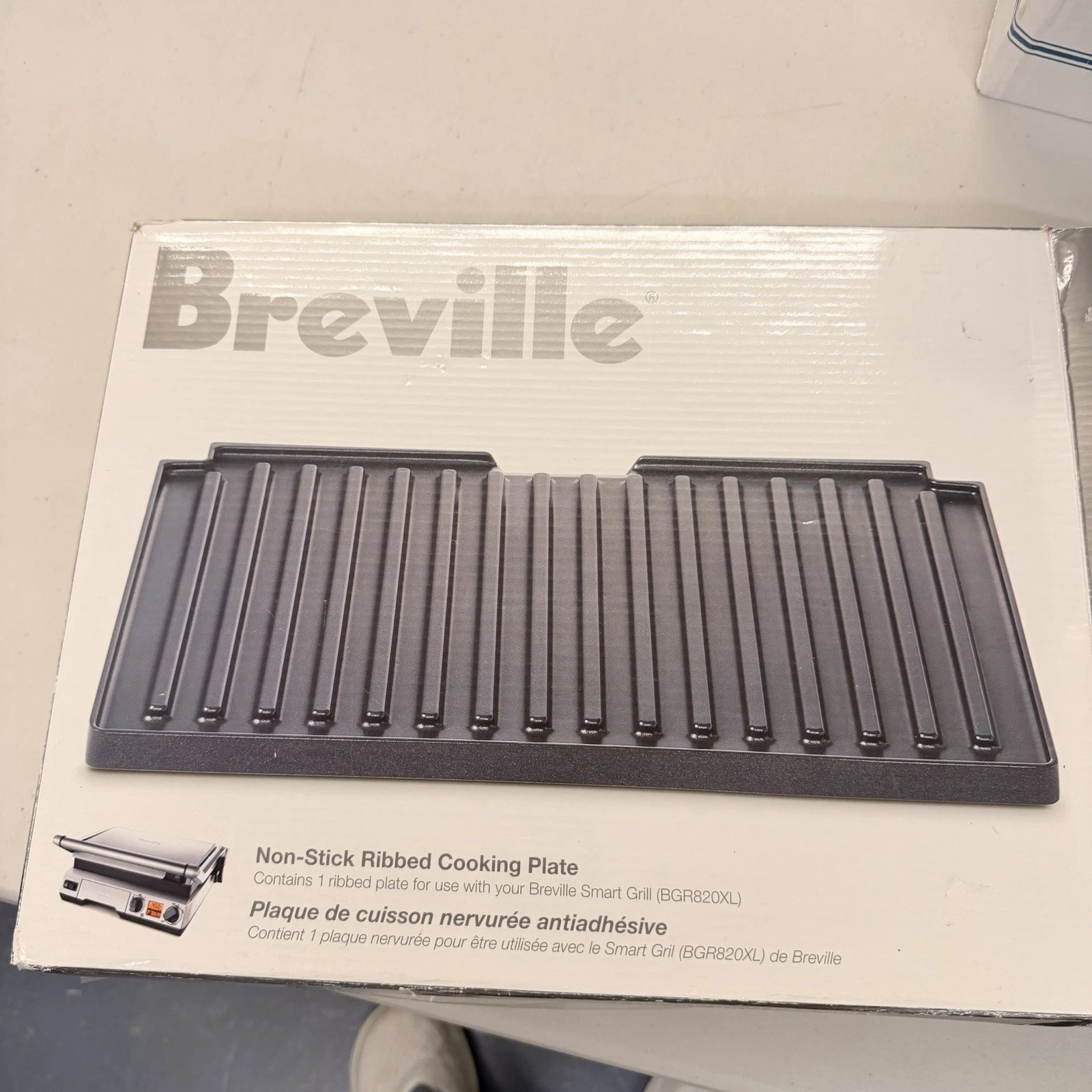 Breville Cooking Plate BGR820RP Non-Stick Ribbed Insert For Grill BGR820XL New!