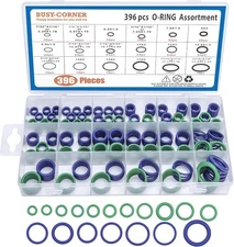 BUSY-CORNER O Rings Kit 396 Pieces 18 396PC Oring Kit, Green & Purple 