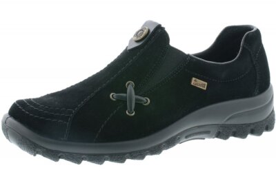 Rieker TEX Damen Leder Slipper Schwarz L7171-00