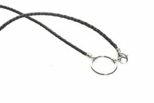 LaLoop 070P Eyeglass Necklace Black Grey Braided Italian Leather LA LOOP w/Clasp