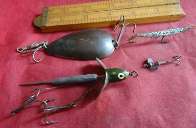 4X VINTAGE WINTERHARTE ANGELKÖDER TEILS WIE VORGEFUNDEN