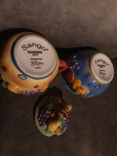 New Sango Sangria Creamer and Sugar With Lid Set Discontinued By SUE ZIPKIN - Picture 5 of 7