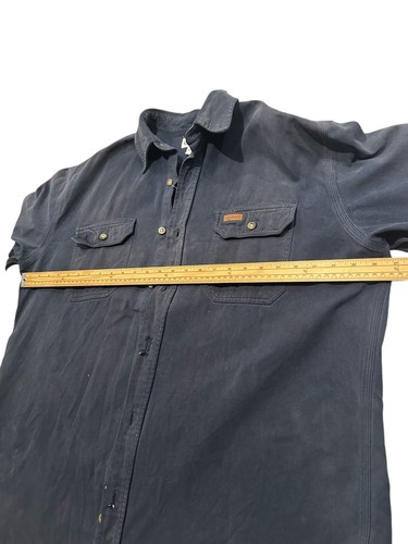 Vintage Carhartt Workwear Thick Cotton Blue Shirt Shacket Mens XL Distressed - Picture 7 of 9