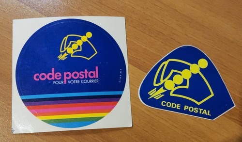 Lot 2 Autocollants publicitaire ancien la poste code postal pour votre ...