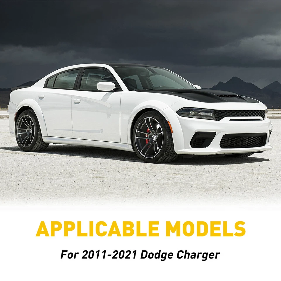 Juego de 6 postes de pilar negros para Dodge Charger 2011-2021 kit de cubierta de piano para molduras de puerta Foto 2 de 4