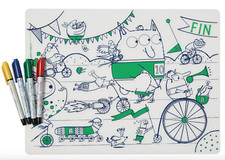 Modern-Twist Mark-Mat Set Reusable Silicone Placemat Plastic- Monsters