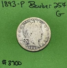1893-P Barber / Liberty Head Quarter .25c Good