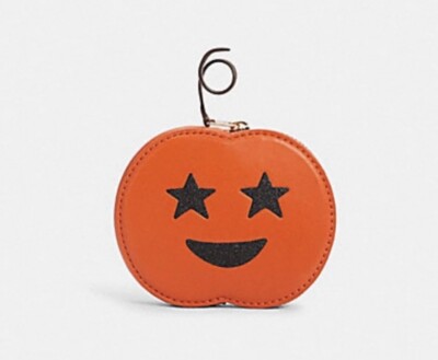 NWT Coach Leather HALLOWEEN JACK O LANTERN COIN CASE Pumpkin Change Purse