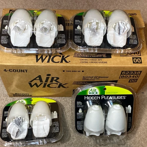 8 AIR WICK Plug-In Hidden Pleasures Scented Oil Warmers Discreet Frosted Glass