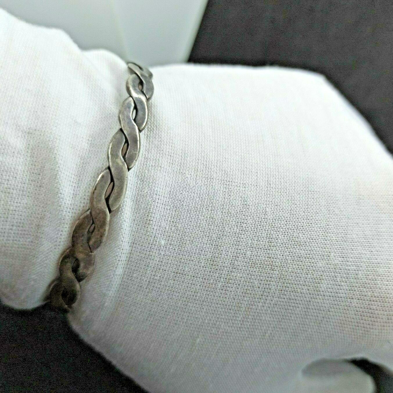 Vintage Bangle Infinity Bracelet Braided Solid St… - image 7