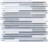 Glasmosaik StäBchen Grau Weiß KüChenwand Wand Bad Wc 86-MS90 | 10 Mosaikplatten
