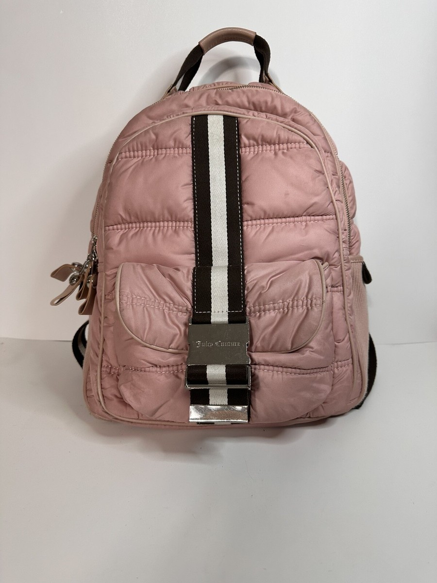 Juicy Couture Pink Puffer Backpack With Buckles & Straps HTF  display picture 2
