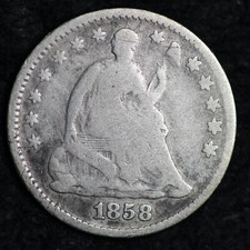 1858 Seated Liberty Silver Half Dime CHOICE VG E168 RJCM