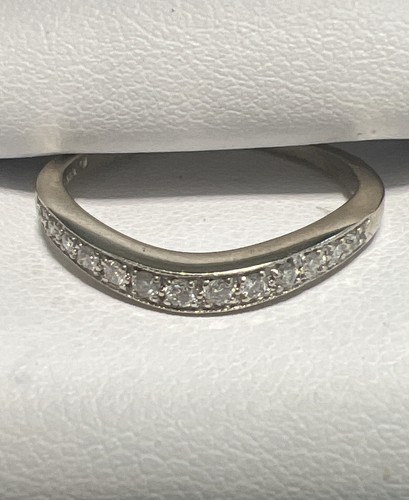 Vintage Style Contour Curved Anniversary Wedding Diamond Band 14K White Gold