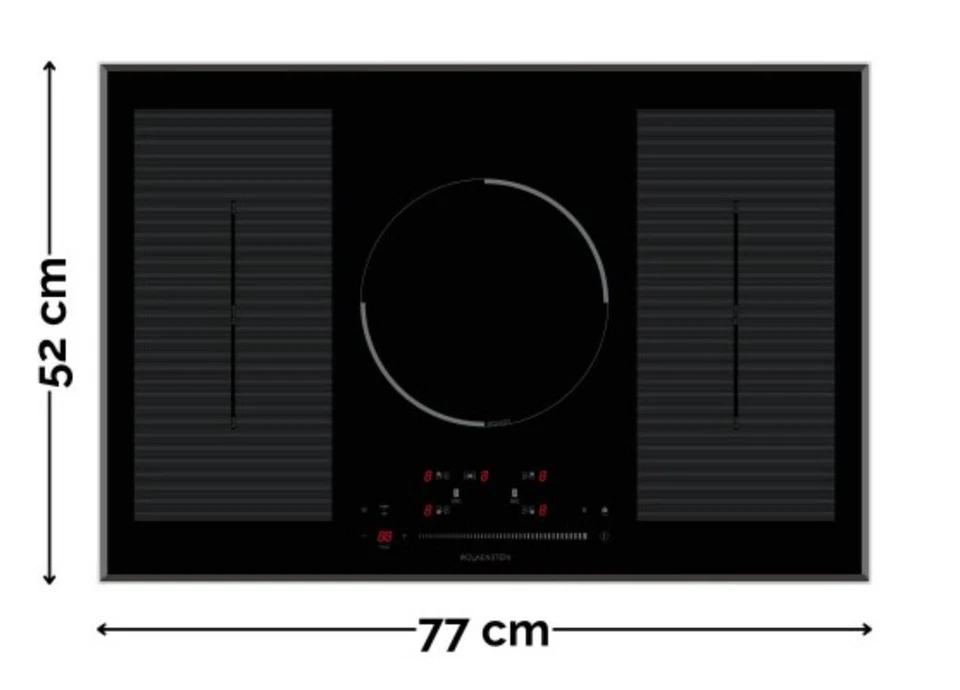 Induktionskochfeld 77 cm Wolkenstein autark 2 Doppel-Flexzonen WIF77-2FZF - Bild 3 von 4
