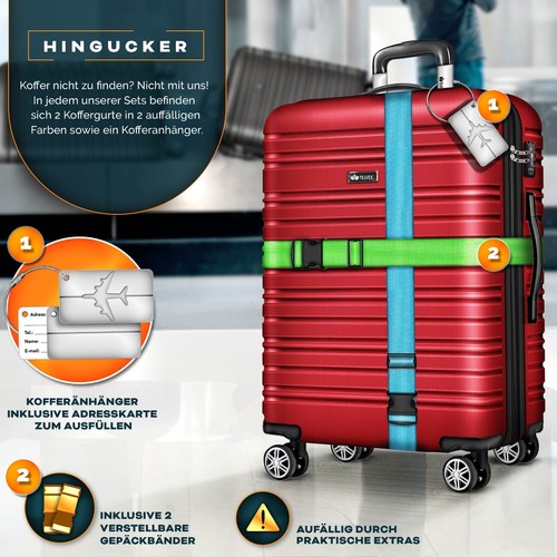 tillvex® Reisekoffer Set Koffer Hartschale Trolley Kofferset Tasche S-M-L-XL - Bild 90 von 120