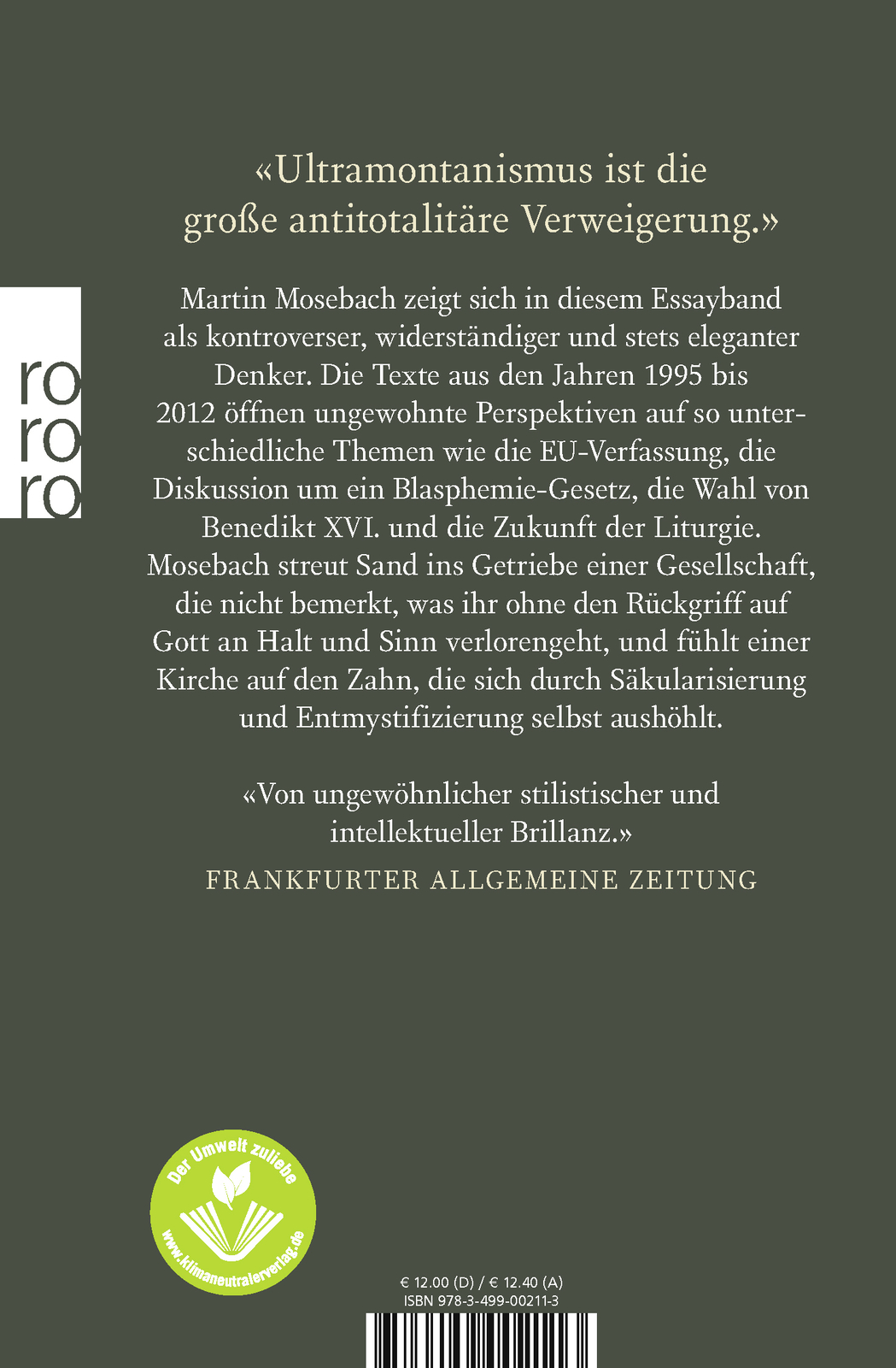 Thumbnail - Martin Mosebach / Der Ultramontane