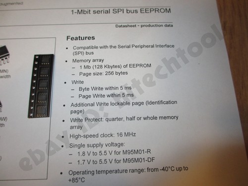 (5 pcs) ST Micro M95M01-RMN6TP 1-Mbit serial SPI bus EEPROM (Arduino friendly) - Bild 3 von 4