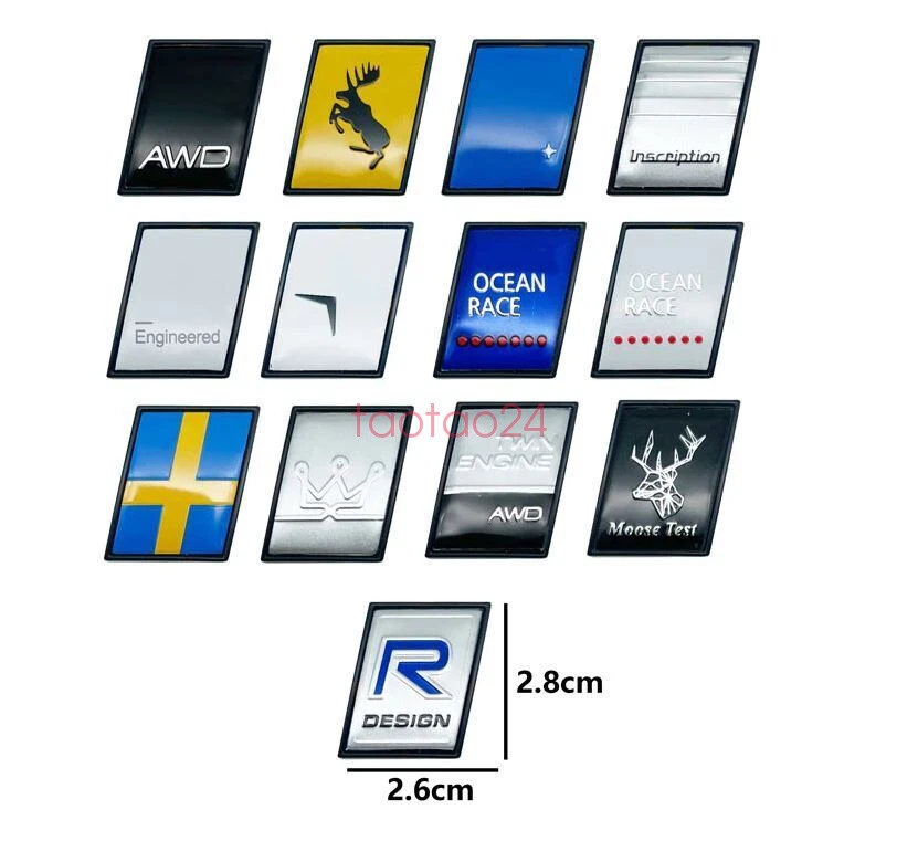 Para VOLVO Bota Trasero Baúl Emblema Adhesivo Calcomanía Letra Insignia Diseño R S60 S70 S80 Foto 2 de 3