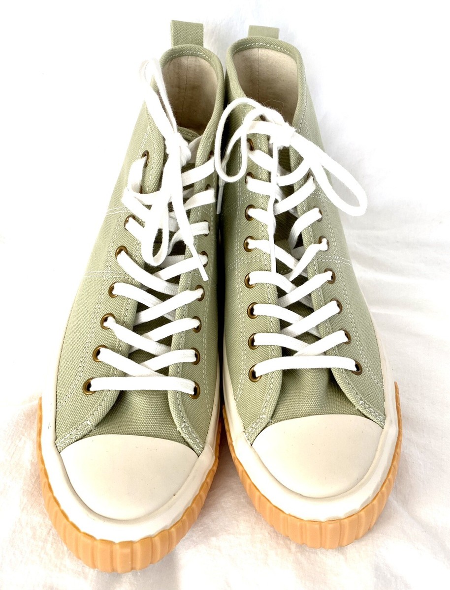 J Crew Size 8H Women Green High Top Canvas Sneakers  display picture 3