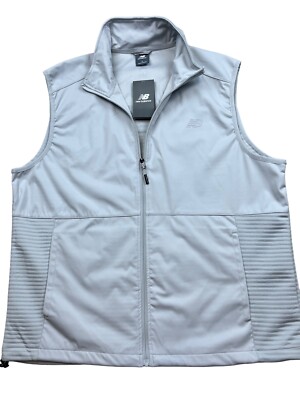 New Balance Vest Men's Large Gray All Motion Full-Zip 4-way