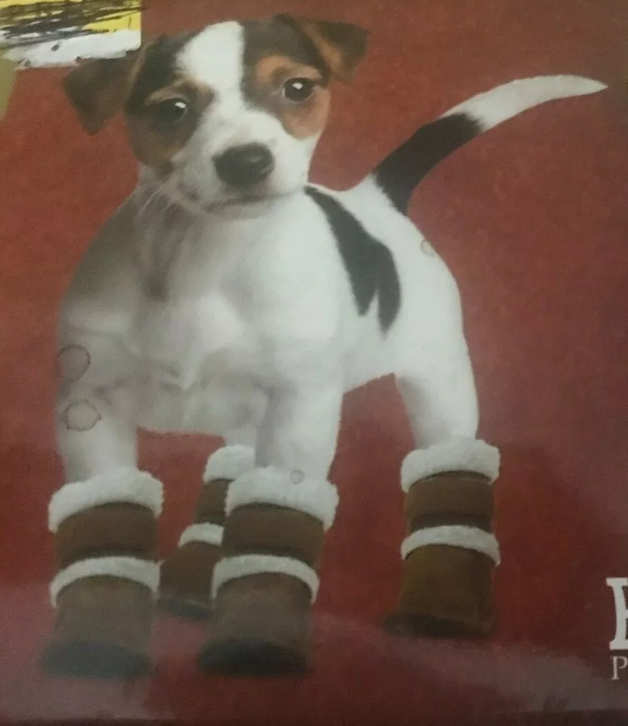Pugs Dog Winter Boots Brown Moccasins Size 6 eBay
