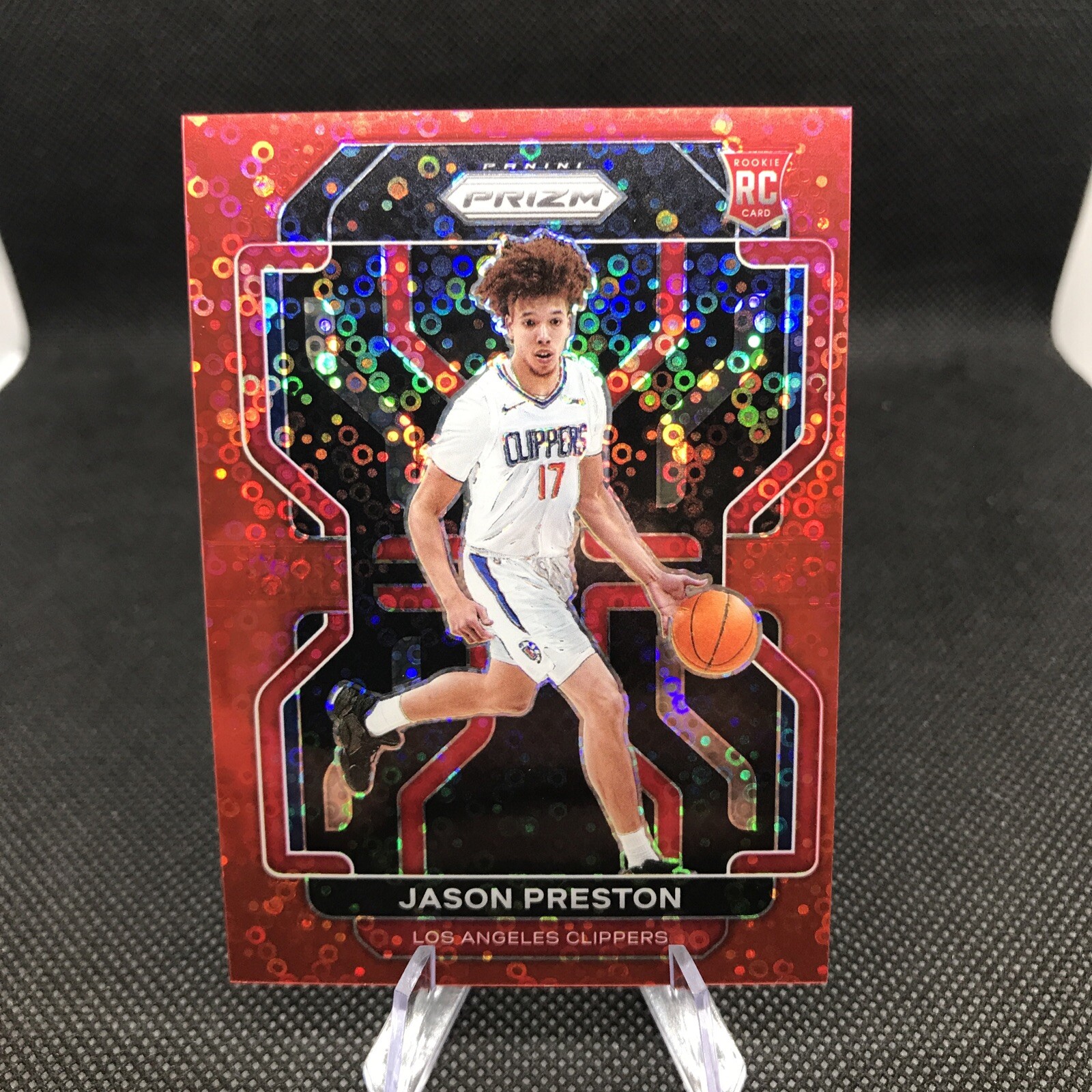 JASON PRESTON 44/100 RC SP RED DISCO 2021-22 PANINI PRIZM #327 RC CLIPPERS