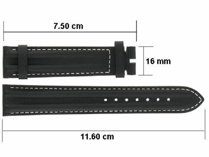 OMEGA Black leather strap 18mm 97641064 Speedmaster Reduced