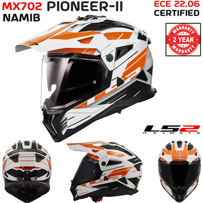 LS2 Cross Helmet with Sun Visor Enduro MX Motocross Rennan Helmet | MX702 Pioneer II