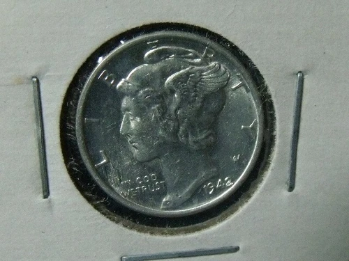 MERCURY HEAD DIME, 1942-PHILADELPHIA, UNCIRCULATED SHIPS FREE D-32