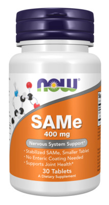 NOW Foods SAMe - 400mg 30 Tabletten unterstützt emotionales Wohlbefinden & Gelenkgesundheit