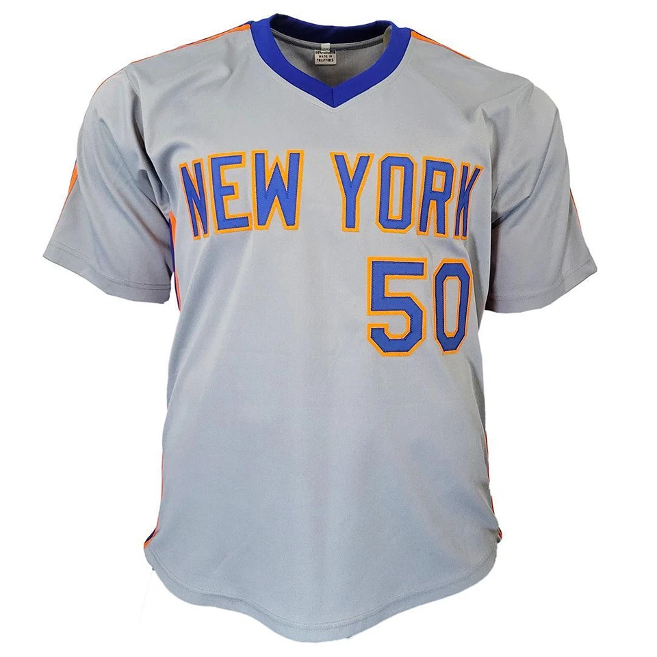 Camiseta de béisbol gris firmada por Sid Fernández de Nueva York (JSA) Foto 3 de 3