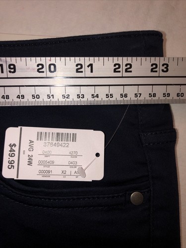 CJ Banks 24W NWT SKIMMER BLUE Straight Fit Mid Rise Pants 5409 Crop - Picture 10 of 12