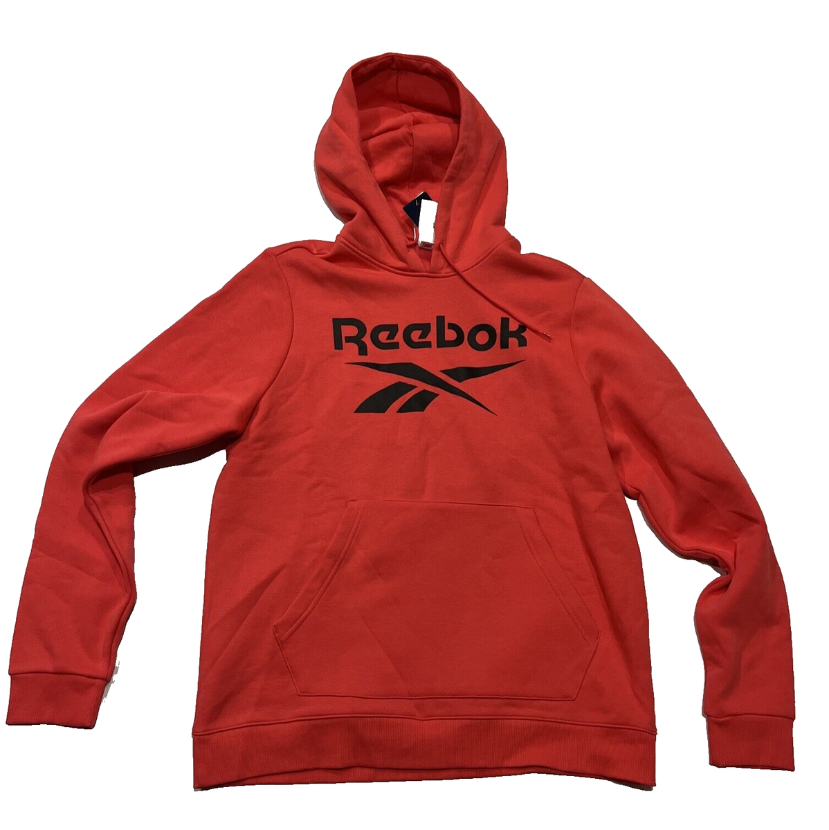 Reebok men's Logo Print Fleece Hoodie Sweatshirt size XL Red