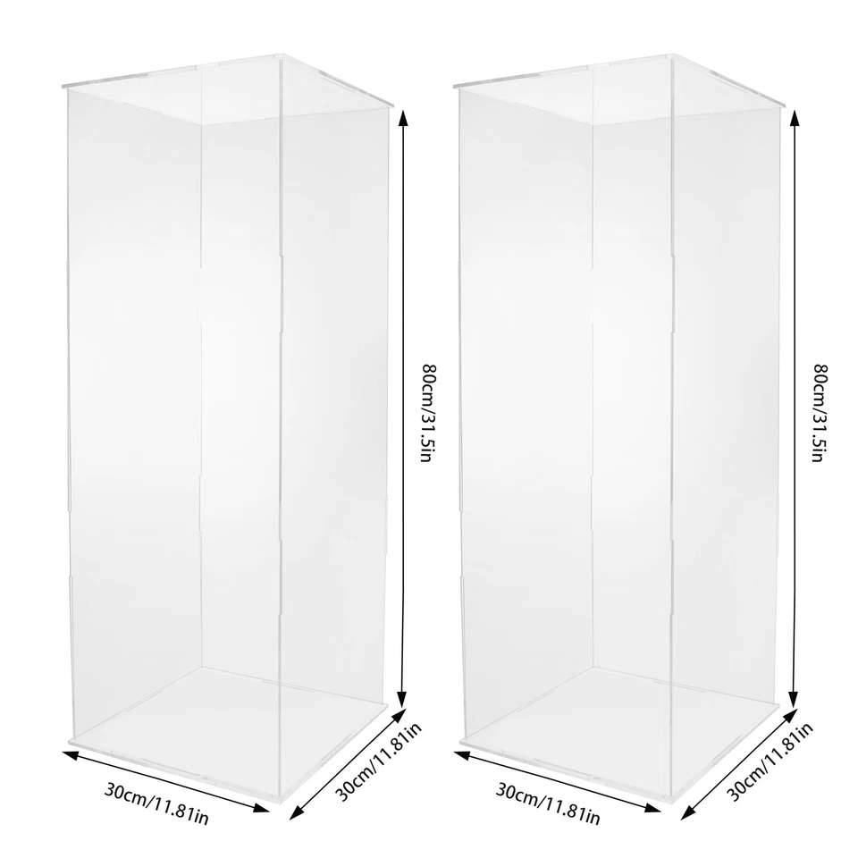 Cubo Pedestal Acrílico Transparente Soporte de Exhibición Boda Fiesta Decoración Flor Torre 80cm Foto 3 de 4