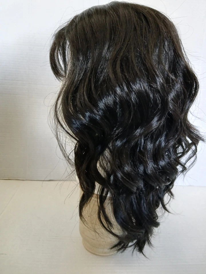 It's a Wig Long negro ondulado/sintético Foto 2 de 4