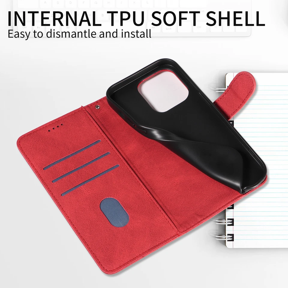 Nueva Cartera Abatible Línea Curvada Patente Cuero PU Estuche Cubierta Carcasa Para Varios Modelos Foto 4 de 4