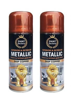2 x Metallic Kupfer Sprühlack Innen & Außen Spray Aerosol 200 ml
